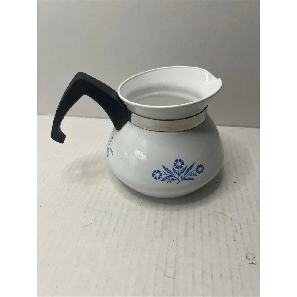 Vintage Corning Ware Blue Cornflower Coffee Tea Pot Kettle 3 cup NO LID